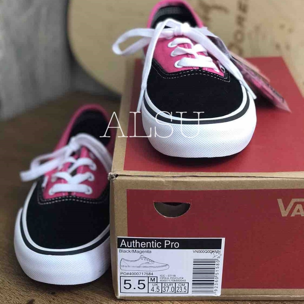 NWT VANS Authentic Pro Black Magenta W AUTHENTIC - Picture 4 of 8